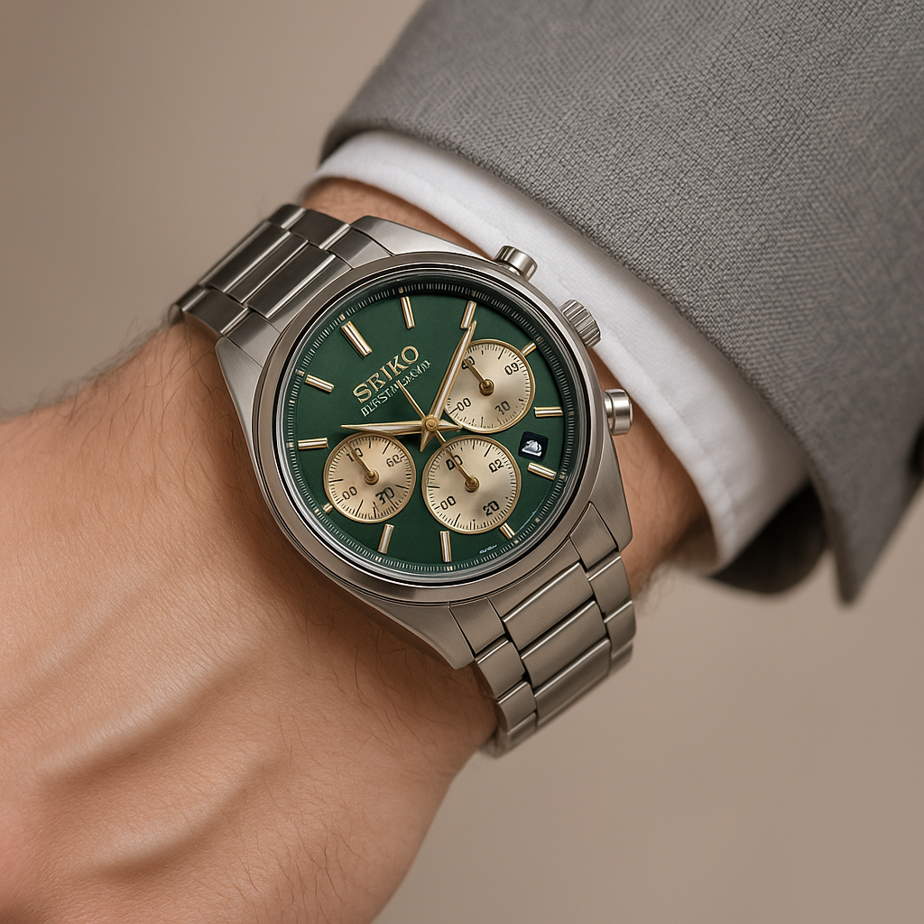 Seiko Chronograph – Verde e Dourado