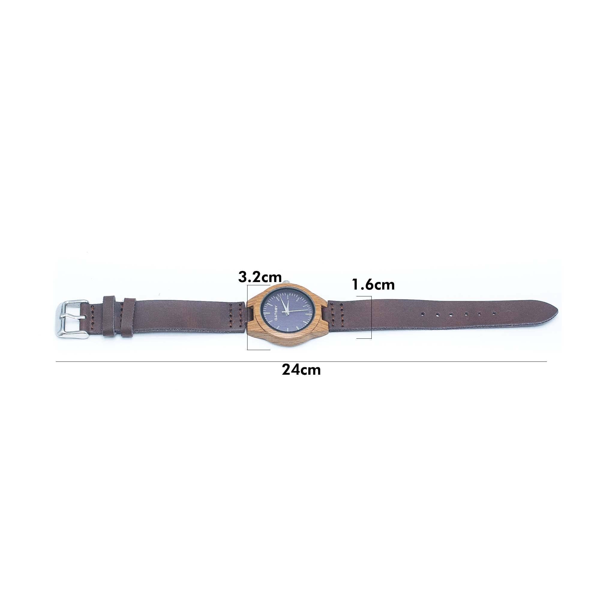 Dark brown Vintage ladies watch Leather Strap WA-238-A