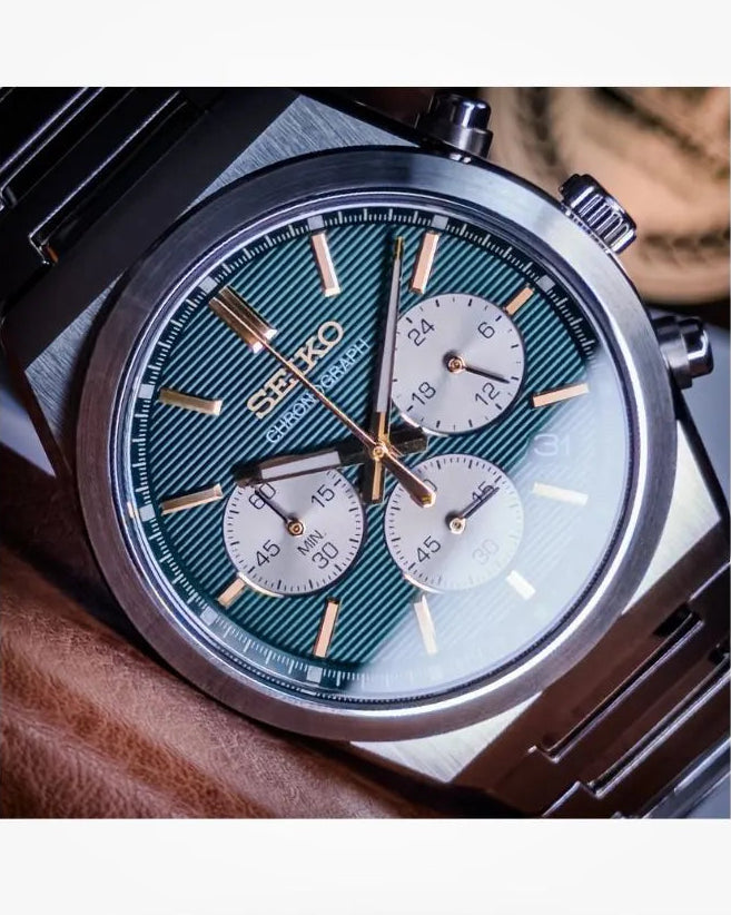 Seiko Chronograph – Verde e Dourado